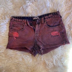 Free people red Jean shorts